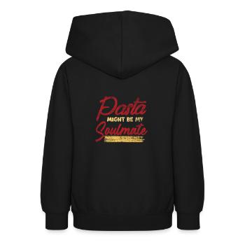 pâtes - Sweat à capuche Ado - noir - Dos - AI Model Teenager Male light (155cm)