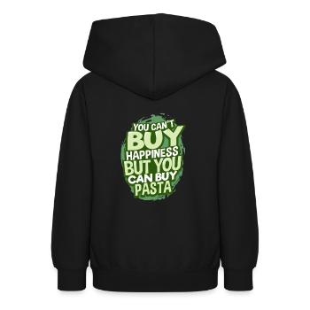 Pâtes pâtes - Sweat à capuche Ado - noir - Dos - AI Model Teenager Male light (155cm)