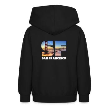 San Francisco - Teen Hoodie - black - Back - AI Model Teenager Male light (155cm)