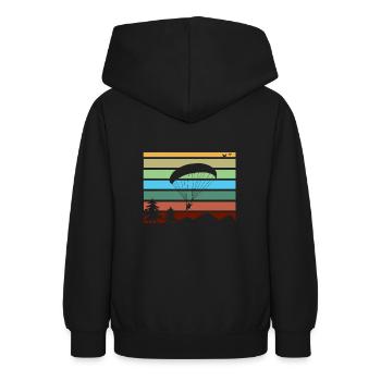 Gleitschirmfliegen - Teenager Hoodie - Schwarz - Hinten - AI Model Teenager Male light (155cm)