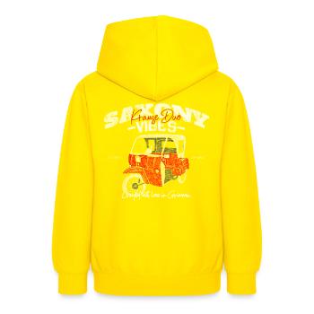 Saxony Vibes - Grimma Vibes - Krause Duo Kult - Teenager Hoodie - Gelb - Hinten - AI Model Teenager Male dark (155cm)