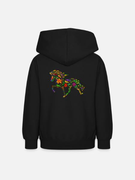 Isi Blume farbig - Teenager Hoodie - Schwarz