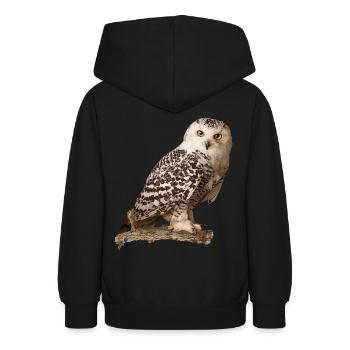 Schnee-Eule - Teenager Hoodie - Schwarz - Hinten - AI Model Teenager Male light (155cm)