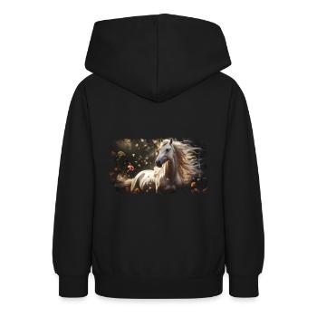 Cavalier d’équitation - Sweat à capuche Ado - noir - Dos - AI Model Teenager Male light (155cm)