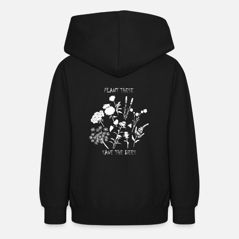 Fleurs - Sweat à capuche Ado - noir