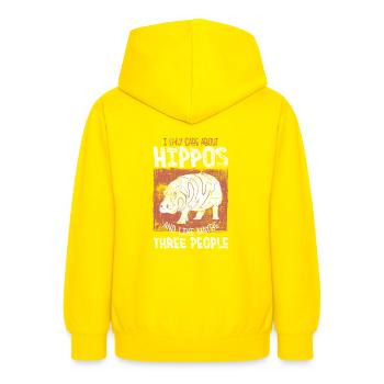 Hippopotamus - Teen Hoodie - yellow - Back - AI Model Teenager Male dark (155cm)