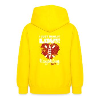 Kajak - Teenager Hoodie - Gelb - Hinten - AI Model Teenager Male dark (155cm)