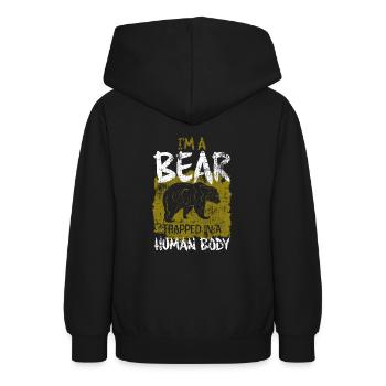 Bär - Teenager Hoodie - Schwarz - Hinten - AI Model Teenager Male light (155cm)