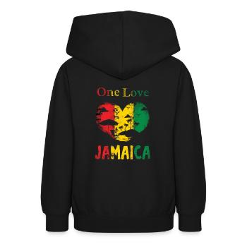 Jamaica One Love - Teenager Hoodie - Schwarz - Hinten - AI Model Teenager Male light (155cm)
