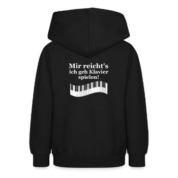 Mir reichts ich geh Klavier spielen Musik Klaviers - Teenager Hoodie - Schwarz - Hinten - AI Model Teenager Male light (155cm)