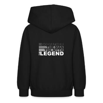 Parrain - L'homme, le mythe, la légende - Sweat à capuche Ado - noir - Dos - AI Model Teenager Male light (155cm)
