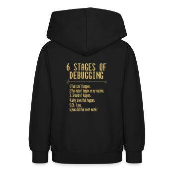 6 Stufen eines Fehlers - PC - CNC - Sweat à capuche Ado - noir - Dos - AI Model Teenager Male light (155cm)