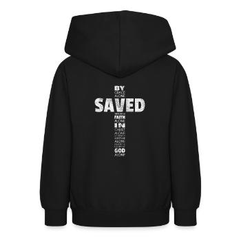 Geschenk Jesus Christ Christlich Religiös Religion - Teenager Hoodie - Schwarz - Hinten - AI Model Teenager Male light (155cm)