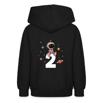 Ich bin 2 Jahre zweiter Geburtstag Astronaut - Teenager Hoodie - Schwarz - Hinten - AI Model Teenager Male light (155cm)