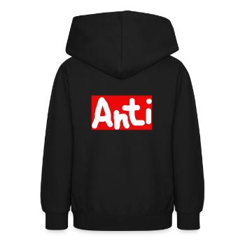 Anti - Teenager Hoodie - Schwarz - Hinten - AI Model Teenager Male light (155cm)