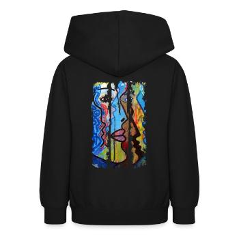 Graffiti - Teenager Hoodie - Schwarz - Hinten - AI Model Teenager Male light (155cm)