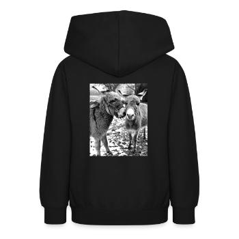 Zwei Esel - Teenager Hoodie - Schwarz - Hinten - AI Model Teenager Male light (155cm)