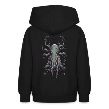 Schleimiges Monster süße Kreatur der Nacht - Teenager Hoodie - Schwarz - Hinten - AI Model Teenager Male light (155cm)