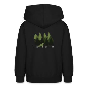 Fuchs Wald Freiheit Spruch - Teenager Hoodie - Schwarz - Hinten - AI Model Teenager Male light (155cm)