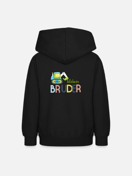 kleiner Bruder Traktor - Teenager Hoodie - Schwarz