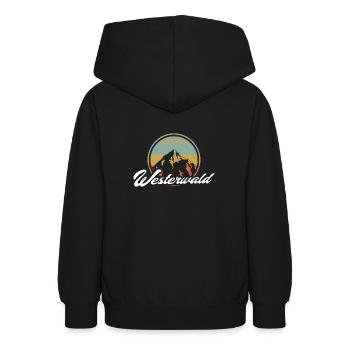 Westerwald vintage retro Berg Motiv - Teenager Hoodie - Schwarz - Hinten - AI Model Teenager Male light (155cm)