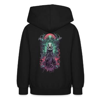 Gothic Aesthetic Underworld Anime witchcraft Girl - Teen Hoodie - black - Back - AI Model Teenager Male light (155cm)
