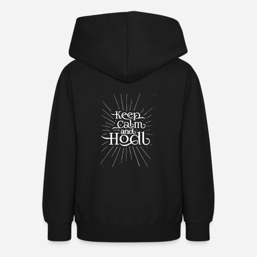 Bliv rolig og Hodl - Vintage stil Mørk - Teeneager hoodie