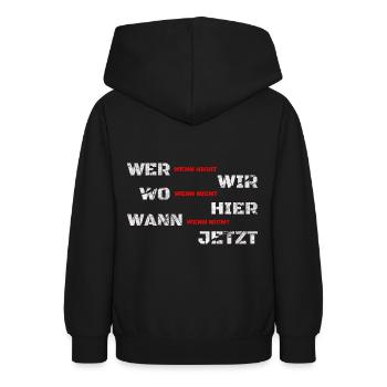 Wenn nicht wir - Wer dann? Macht ja sonst keiner! - Teenager Hoodie - Schwarz - Hinten - AI Model Teenager Male light (155cm)