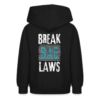 Enfreindre les mauvaises lois - Sweat à capuche Ado - noir - Dos - AI Model Teenager Male light (155cm)