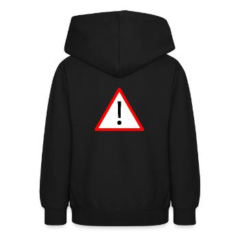 Attention! - Sweat à capuche Ado - noir - Dos - AI Model Teenager Male light (155cm)