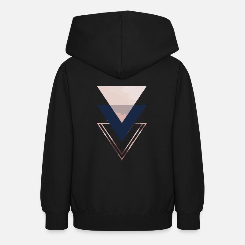Triangles rose - Sweat à capuche Ado - noir