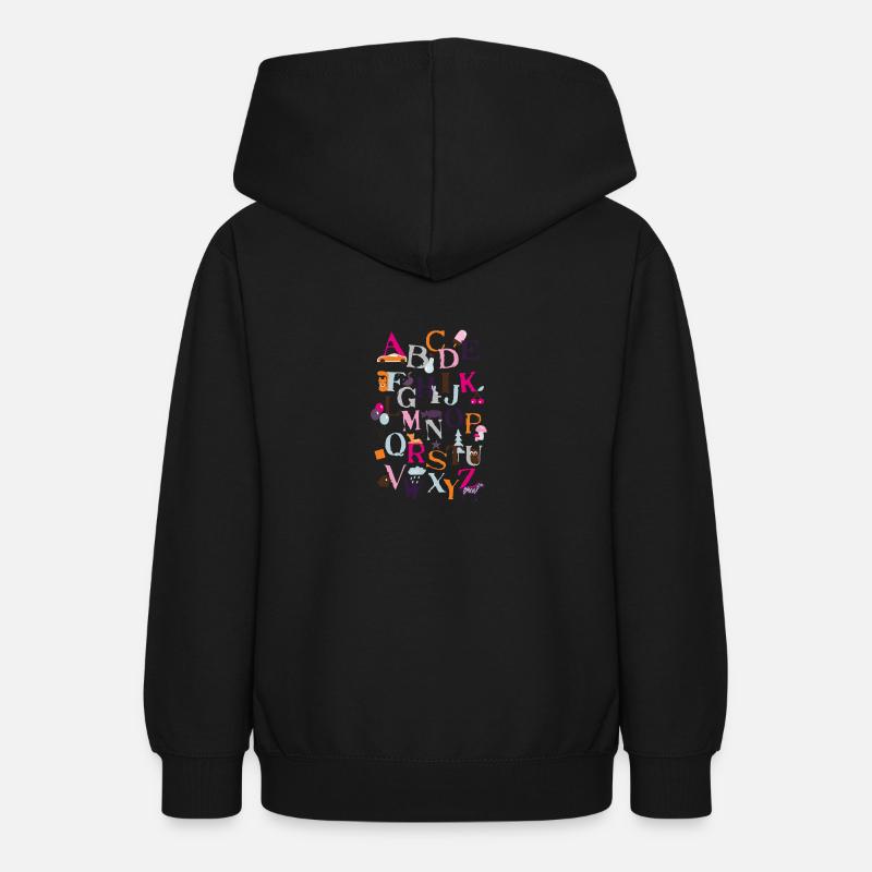 Motif "ABC" - Sweat à capuche Ado - noir