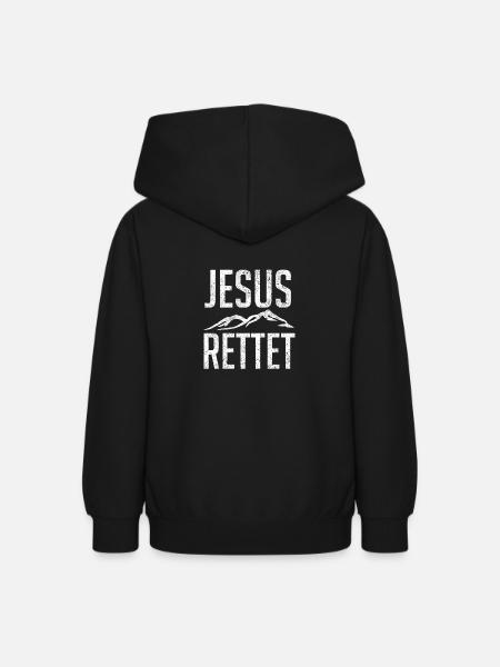 Jesus rettet - Teenager Hoodie - Schwarz