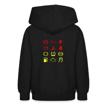 Car indicator lights abstract motif - Teen Hoodie - black - Back - AI Model Teenager Male light (155cm)