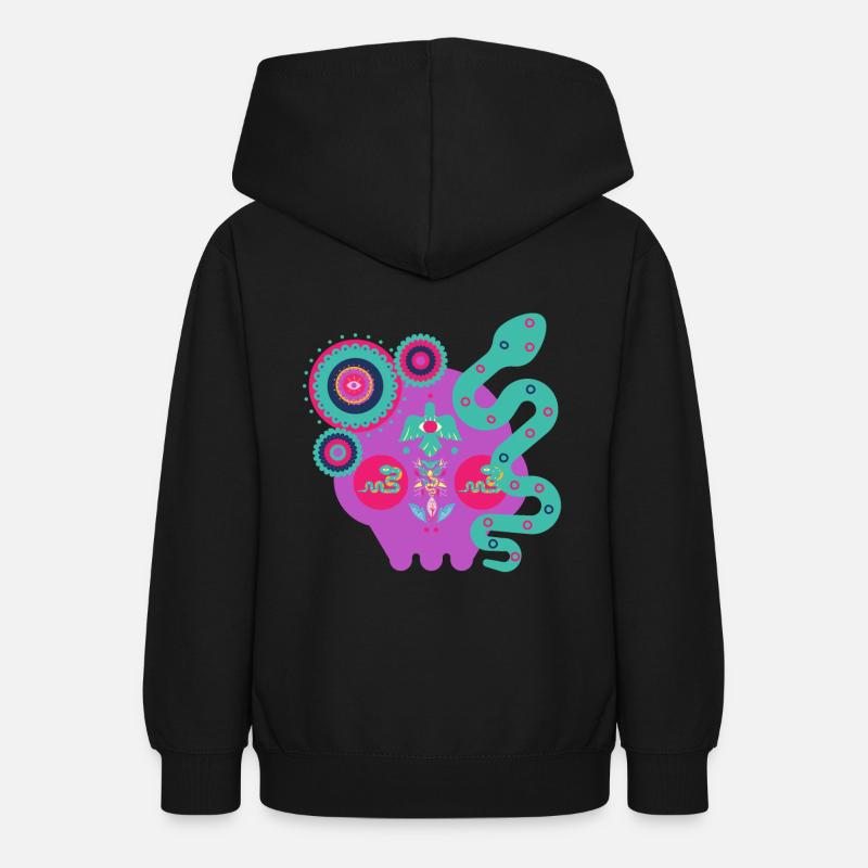 Forme de serpent abstrait - Sweat à capuche Ado - noir