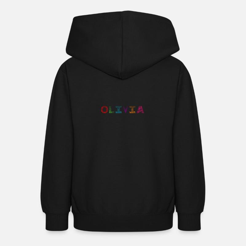 Nom de la lettre Olivia - Sweat à capuche Ado - noir