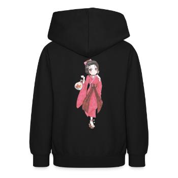 Manga - Teenager Hoodie - Schwarz - Hinten - AI Model Teenager Male light (155cm)