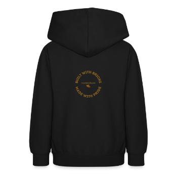 Built with bricks made with pride - Teen Hoodie - black - Back - AI Model Teenager Male light (155cm)