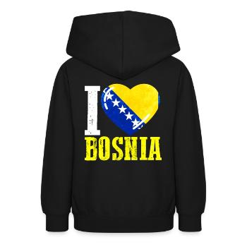 Ich liebe Bosnien - Teenager Hoodie - Schwarz - Hinten - AI Model Teenager Male light (155cm)