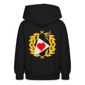 Mason's trowel construction site house construction home building own home building heart - Teen Hoodie - black - Back - AI Model Teenager Male light (155cm)