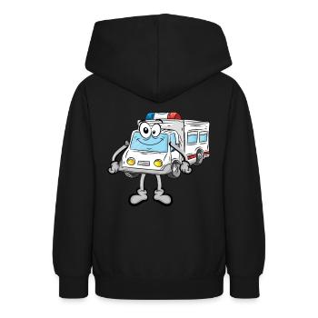 Krankenwagen Rettungsdienst - Teenager Hoodie - Schwarz - Hinten - AI Model Teenager Male light (155cm)