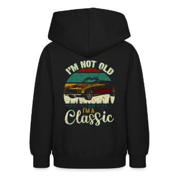 Klassische Autos - Teenager Hoodie - Schwarz - Hinten - AI Model Teenager Male light (155cm)