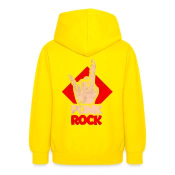 Punk rock - Sweat à capuche Ado - jaune - Dos - AI Model Teenager Male dark (155cm)