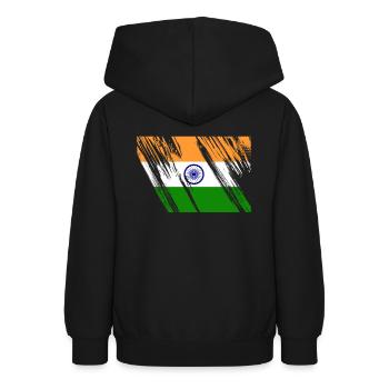 Drapeau de l’Inde - Sweat à capuche Ado - noir - Dos - AI Model Teenager Male light (155cm)