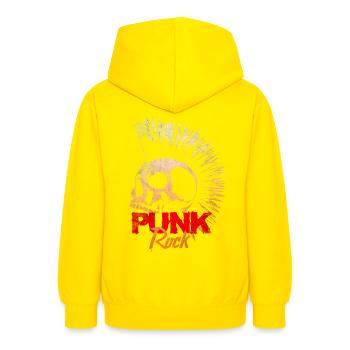 Punk rock - Sweat à capuche Ado - jaune - Dos - AI Model Teenager Male dark (155cm)