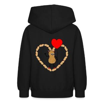 Heartfelt Peanut Devil Satan Heart Emotions - Teen Hoodie - black - Back - AI Model Teenager Male light (155cm)