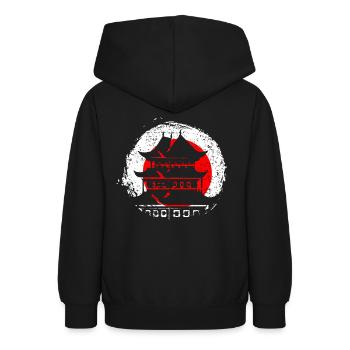 Japanische Architektur - Teenager Hoodie - Schwarz - Hinten - AI Model Teenager Male light (155cm)