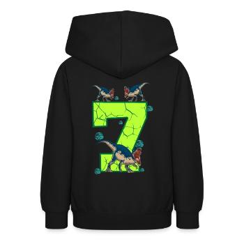 7. Geburtstag Dino - Teenager Hoodie - Schwarz - Hinten - AI Model Teenager Male light (155cm)