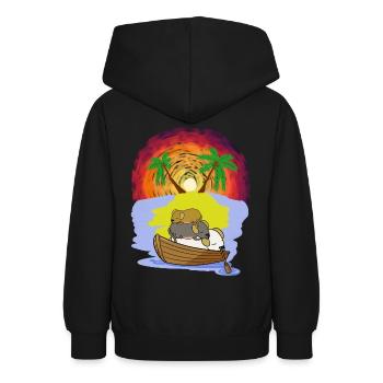 Abenteuer Freizeit Urlaubsreif Hunde Schlafmützen - Teenager Hoodie - Schwarz - Hinten - AI Model Teenager Male light (155cm)