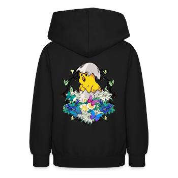 Frühlingsanfang Küken Federvieh frohe Ostern Natur - Teenager Hoodie - Schwarz - Hinten - AI Model Teenager Male light (155cm)